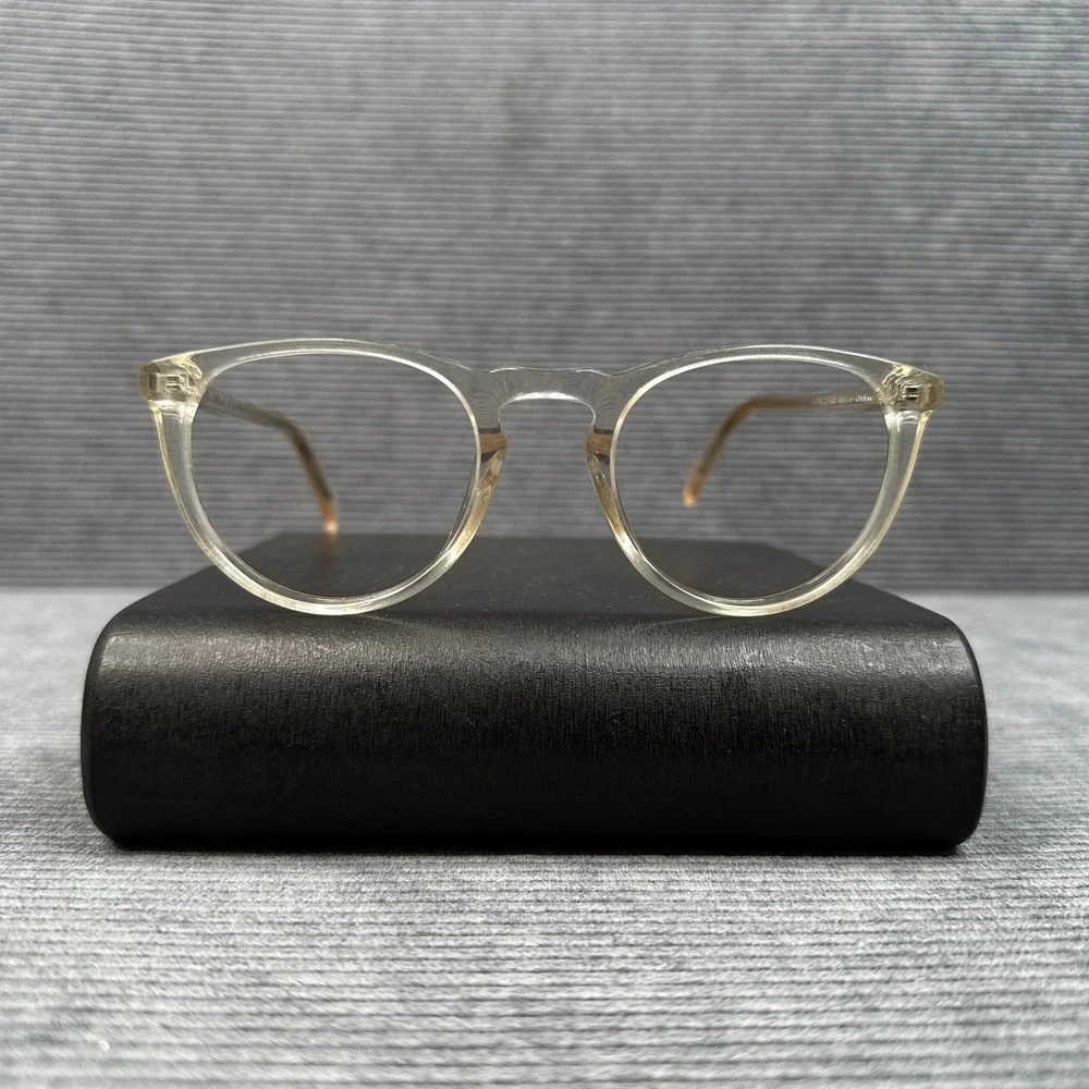 Warby Parker Haskell Crystal Clear Round Eyeglasses 49-22-145 LBF-500